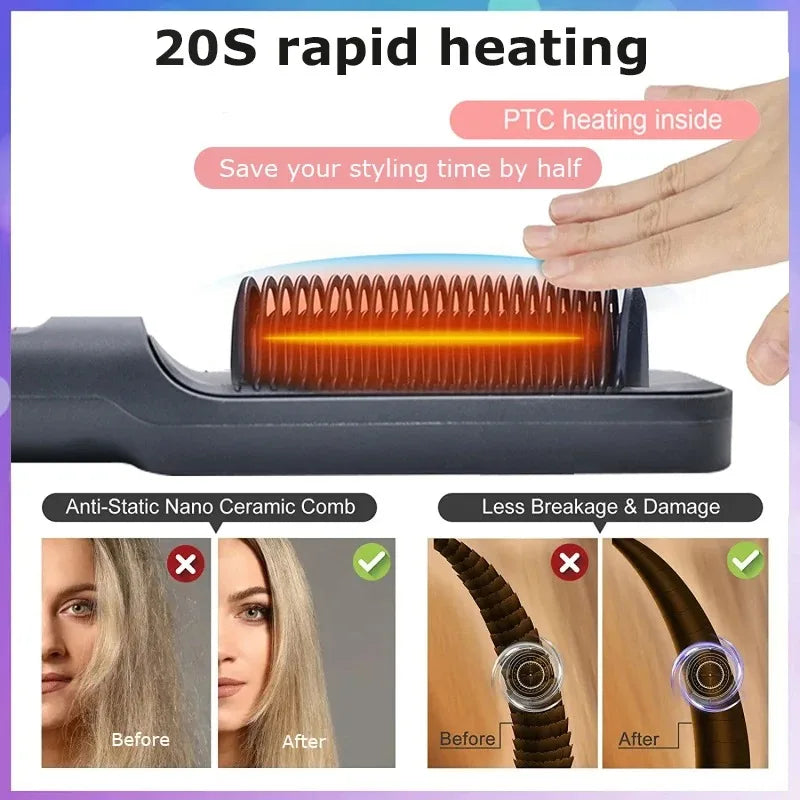 SilkStraight Pro™ – Ionic Heated Hair Straightening Brush