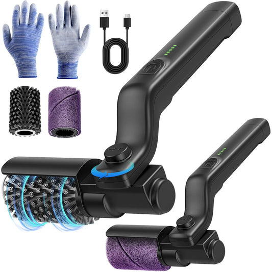 Electric Grill Brush 2 in 1 Cordless Rechargeable Grill Cleaning Brush Stainless Steel Brush Head 3-Speed Power for BBQ Grates