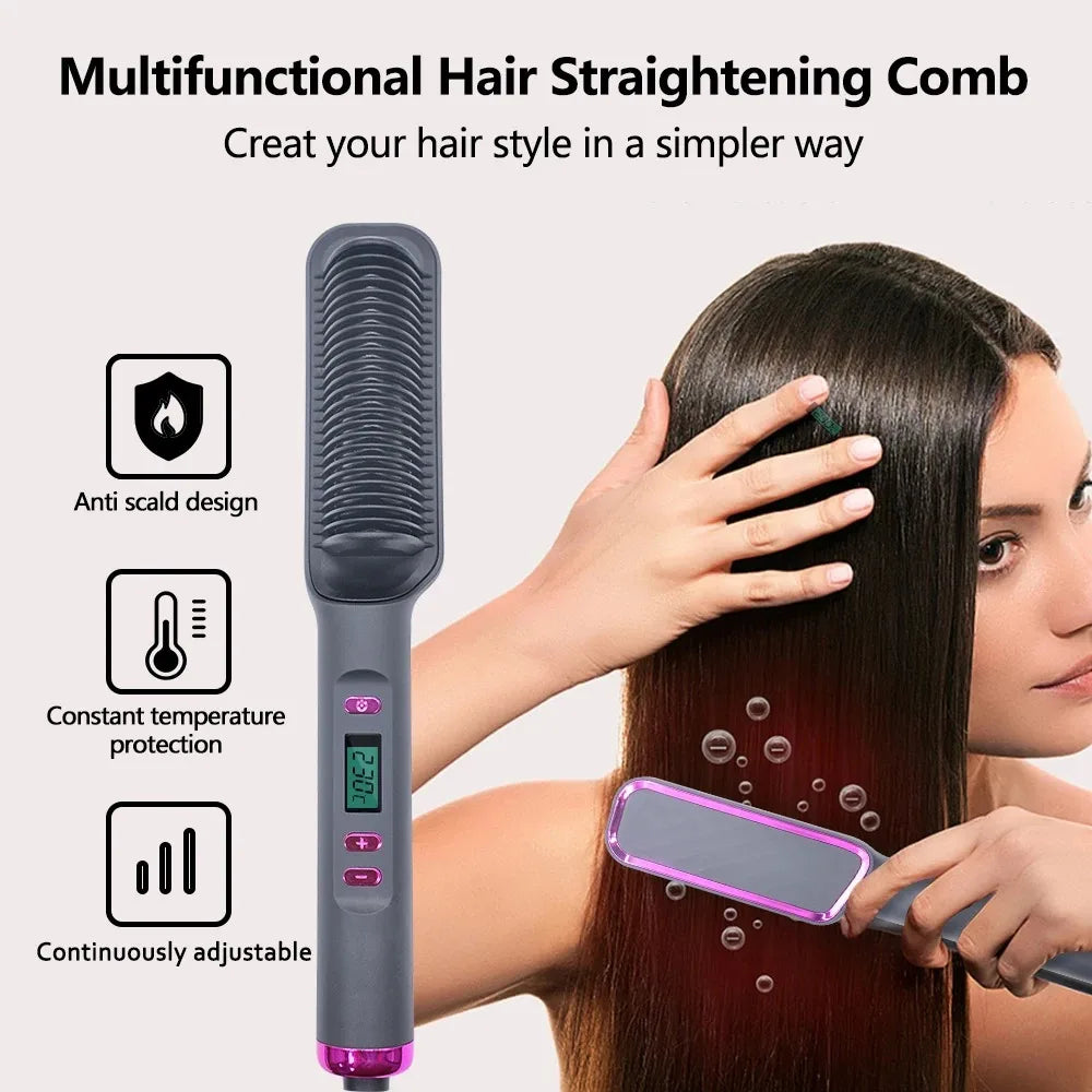 SilkStraight Pro™ – Ionic Heated Hair Straightening Brush